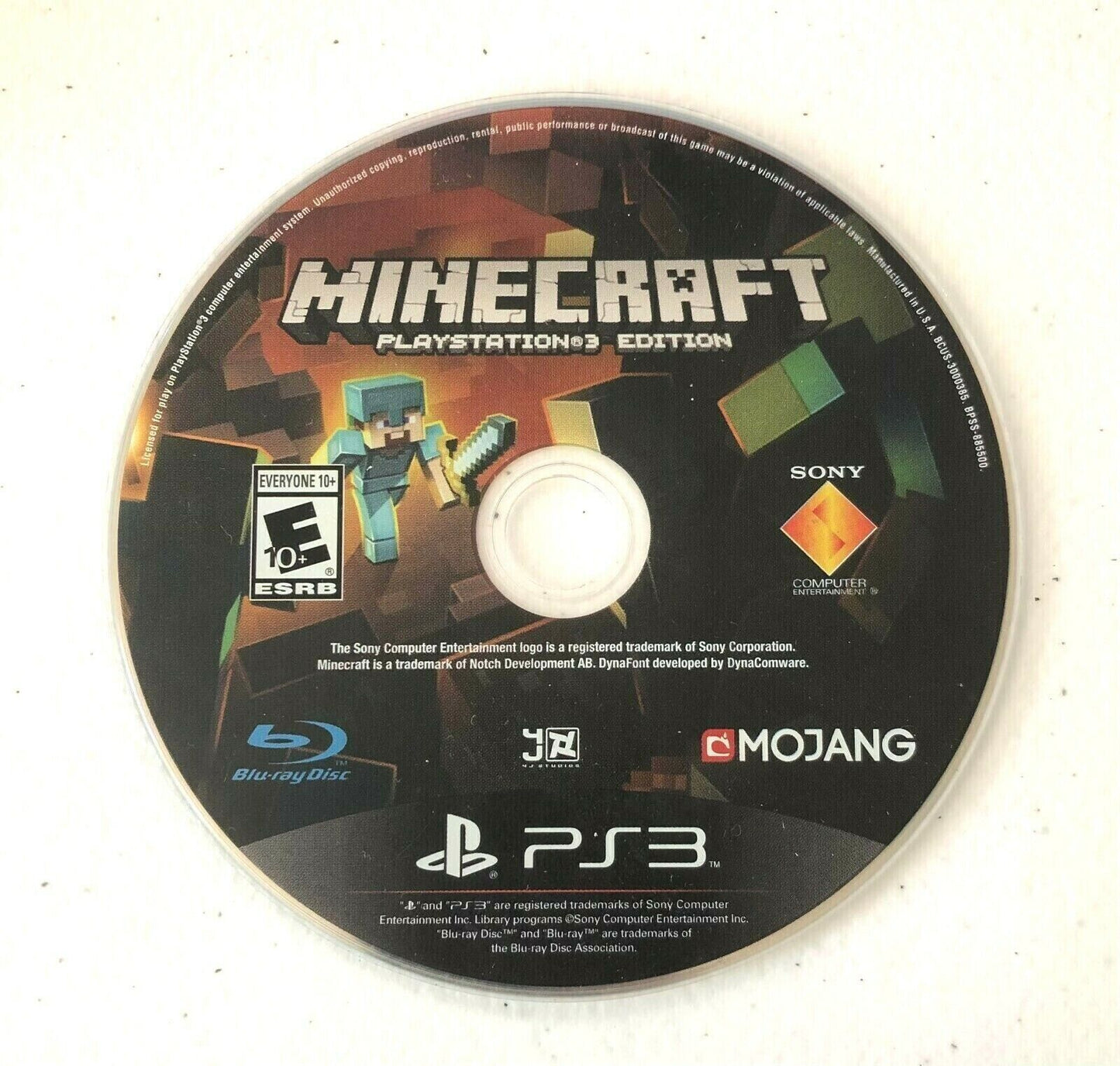 Minecraft PlayStation 3 Edition (Sony PlayStation 3, 2014) PS3 Disc Only Tested!