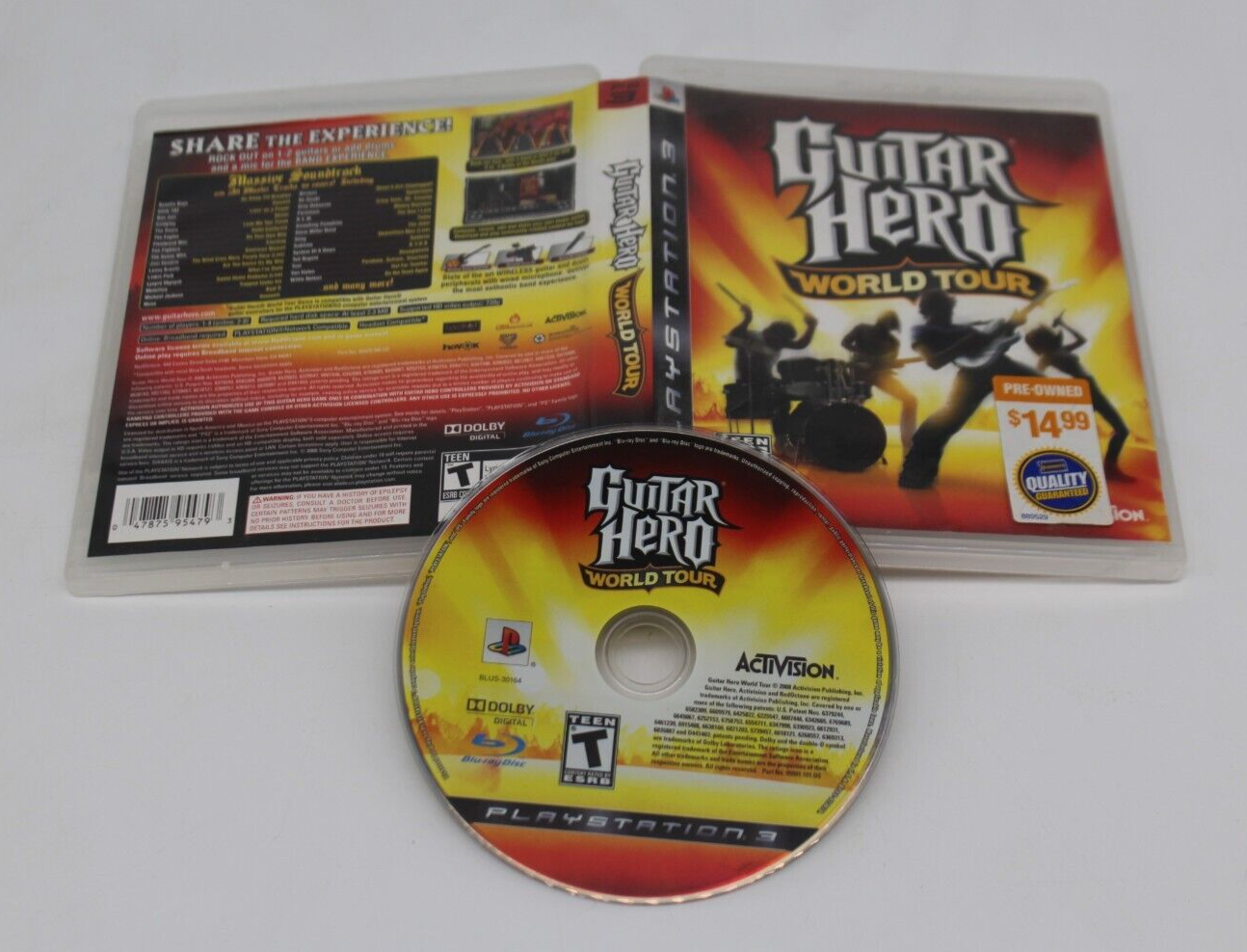 Guitar Hero: World Tour (Sony PlayStation 3, 2008) PS3 No Manual Tested & Works