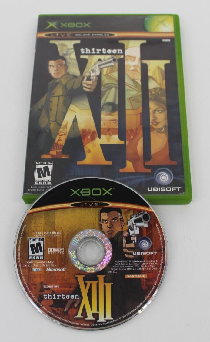 XIII (Microsoft Xbox, 2003) Clean Tested Working - No Manual Free Ship