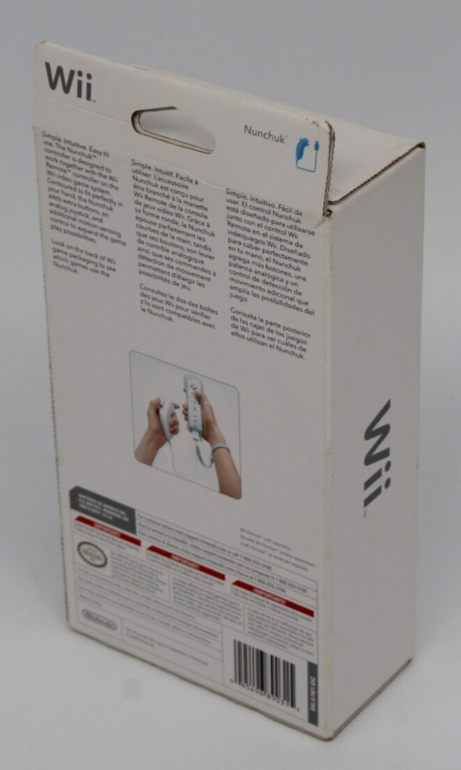 Authentic Official Wii Nunchuck White Nunchuk Controller OEM - New Sealed