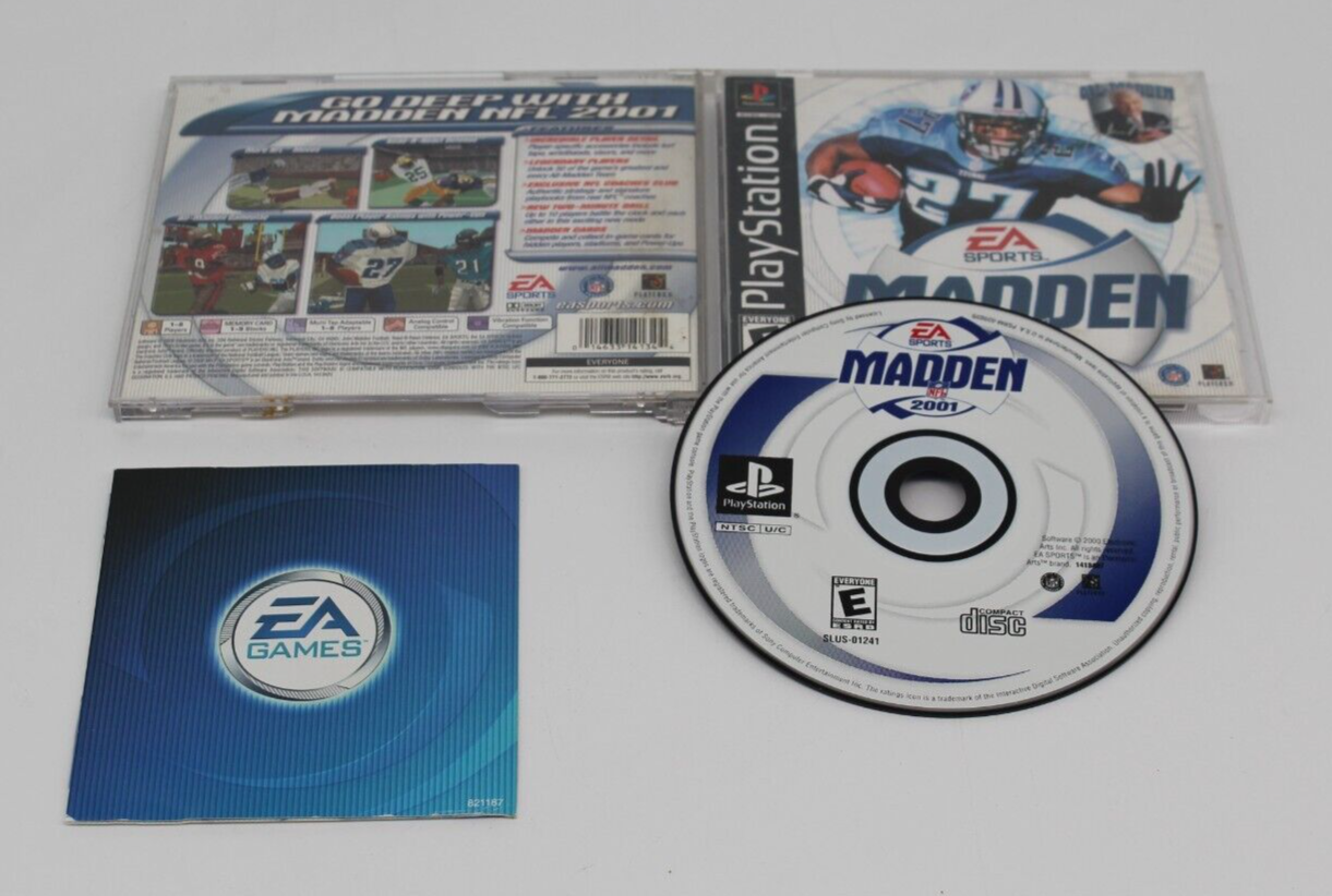 CIB MADDEN NFL 2001 FOOTBALL SONY PLAYSTATION 1 ONE PS1 VIDEO GAME