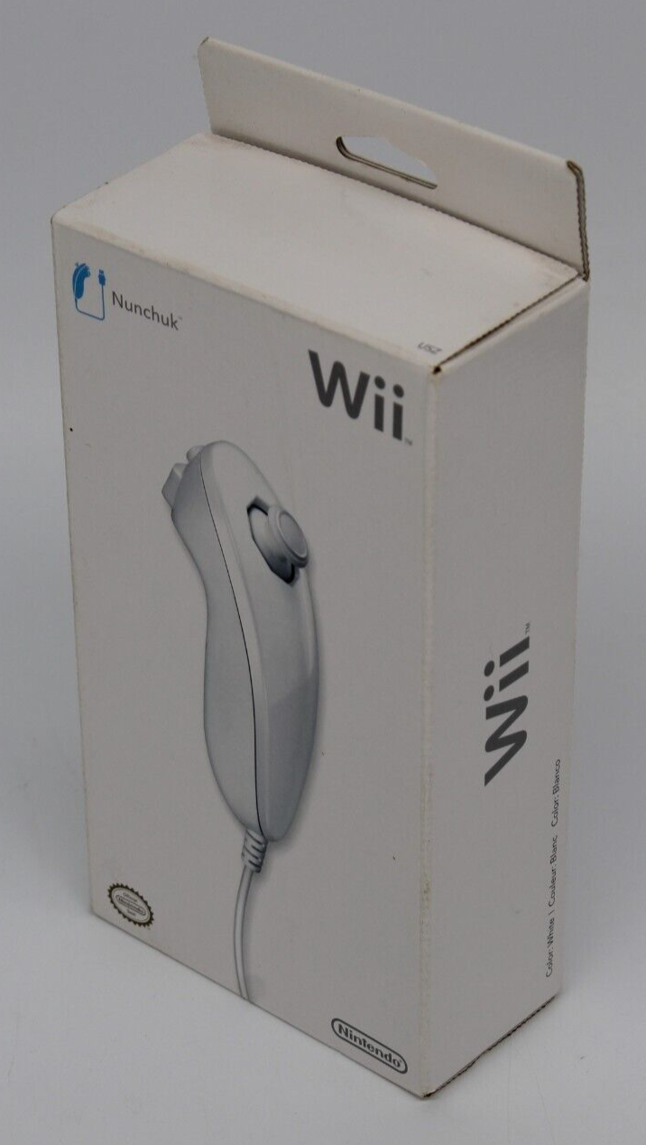 Authentic Official Wii Nunchuck White Nunchuk Controller OEM - New Sealed