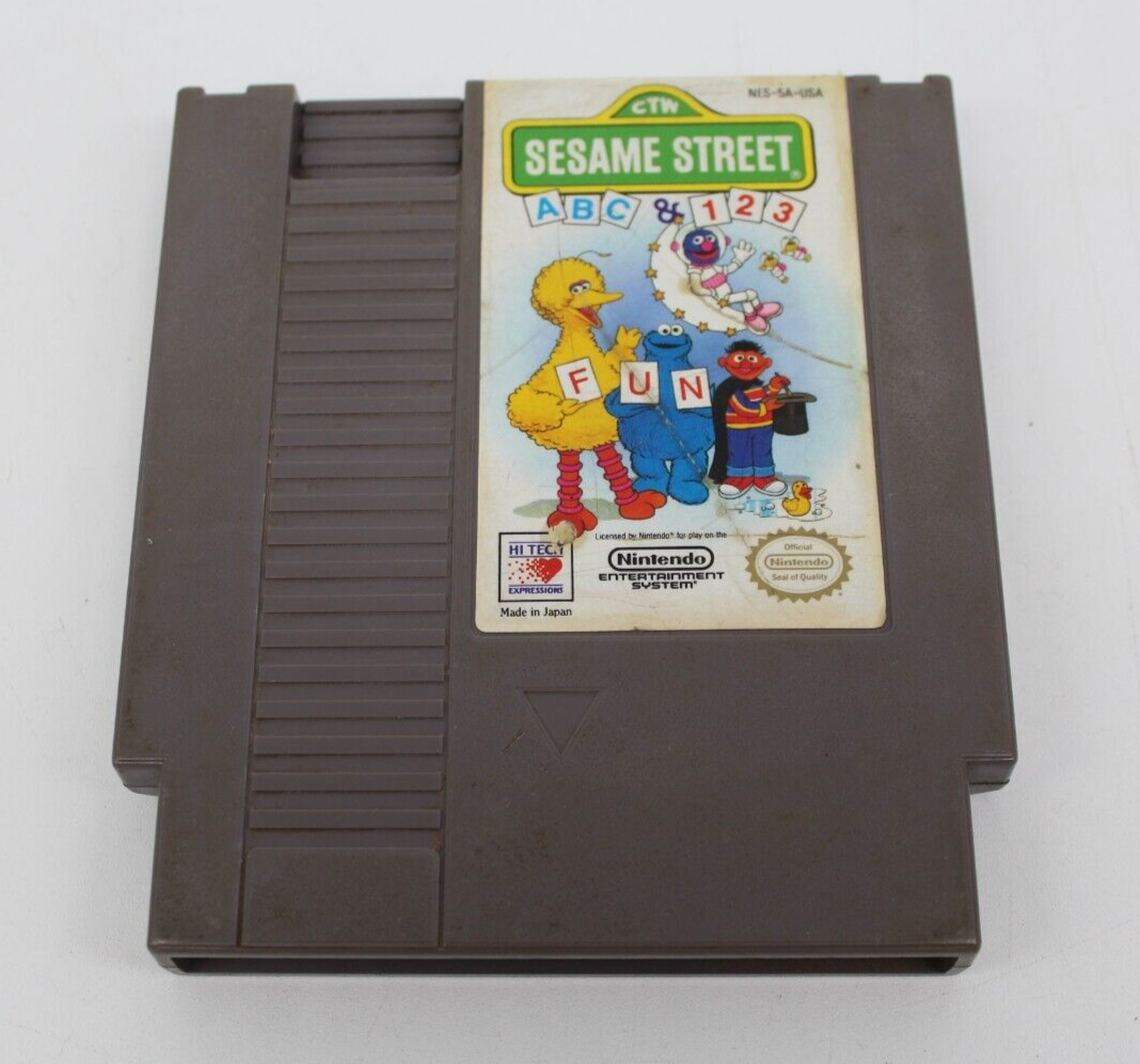 Sesame Street ABC & 123 *** Nintendo Nes Cleaned & Tested Authentic