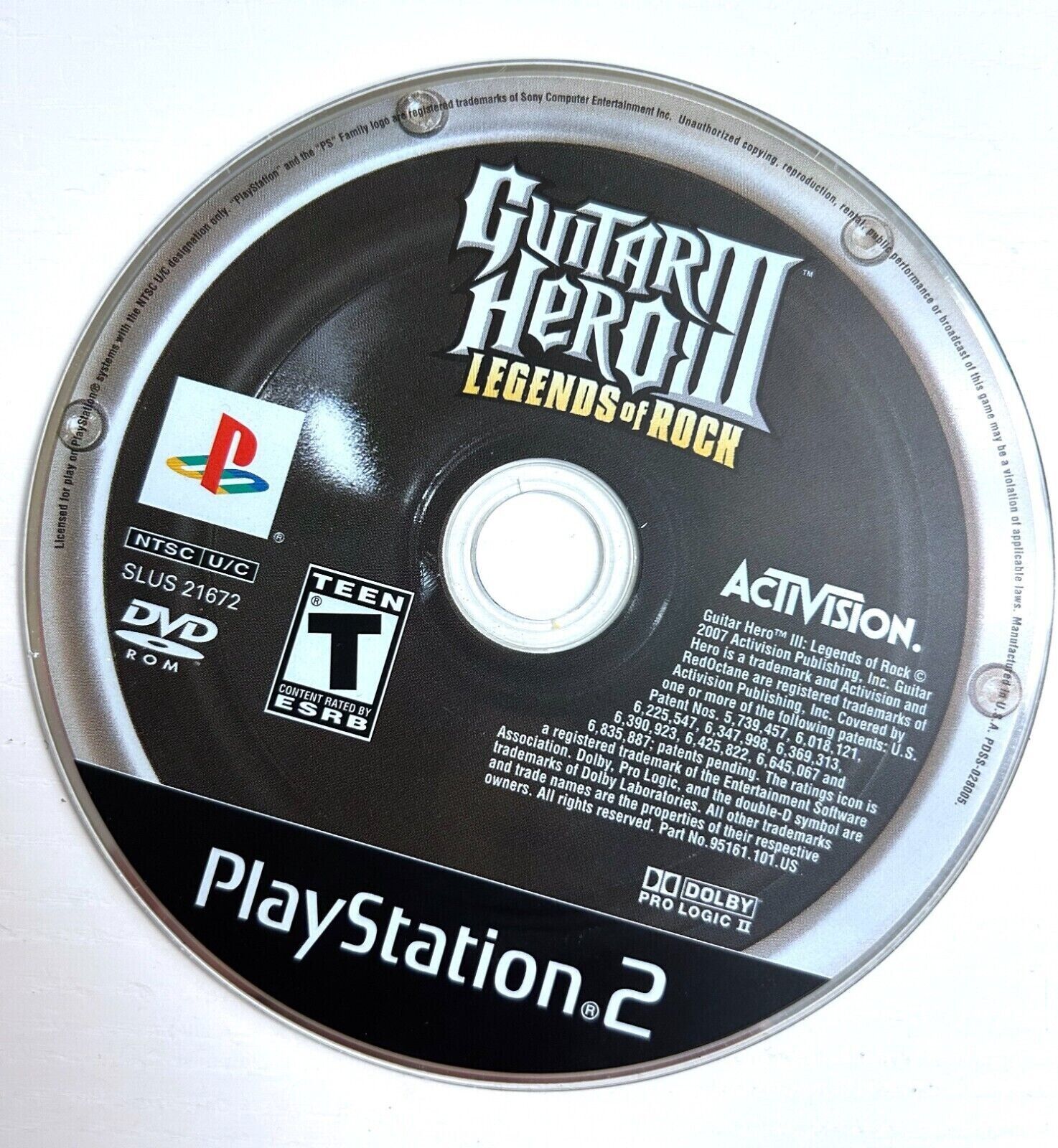 Guitar Hero lll 3: Legends of Rock (PlayStation 2, PS2) Disc Only Tested