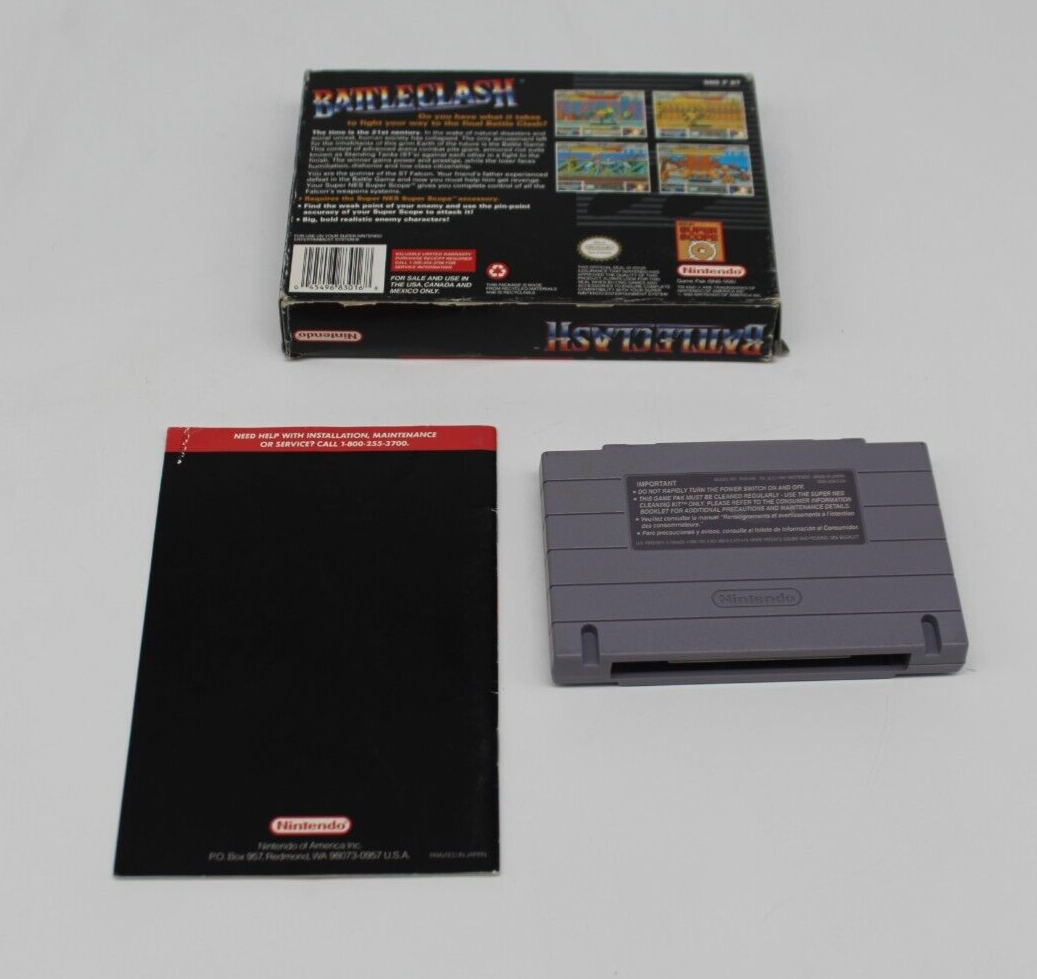 Battle Clash (Super Nintendo SNES, 1992) Authentic Complete CIB with Manual