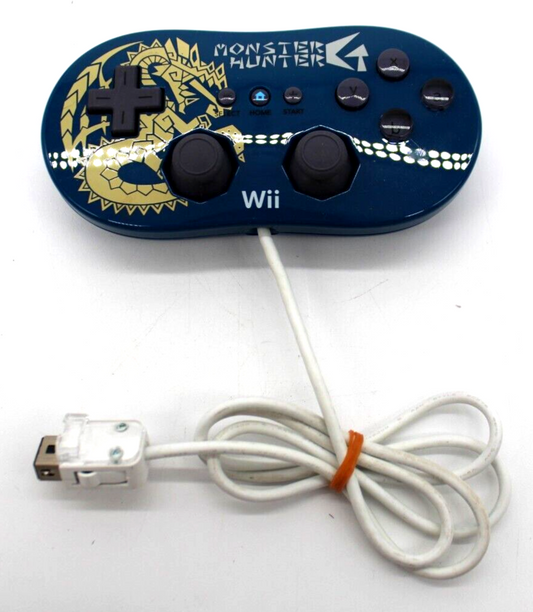 Monster Hunter G Blue Nintendo Wii / U Classic Controller Official OEM US Seller