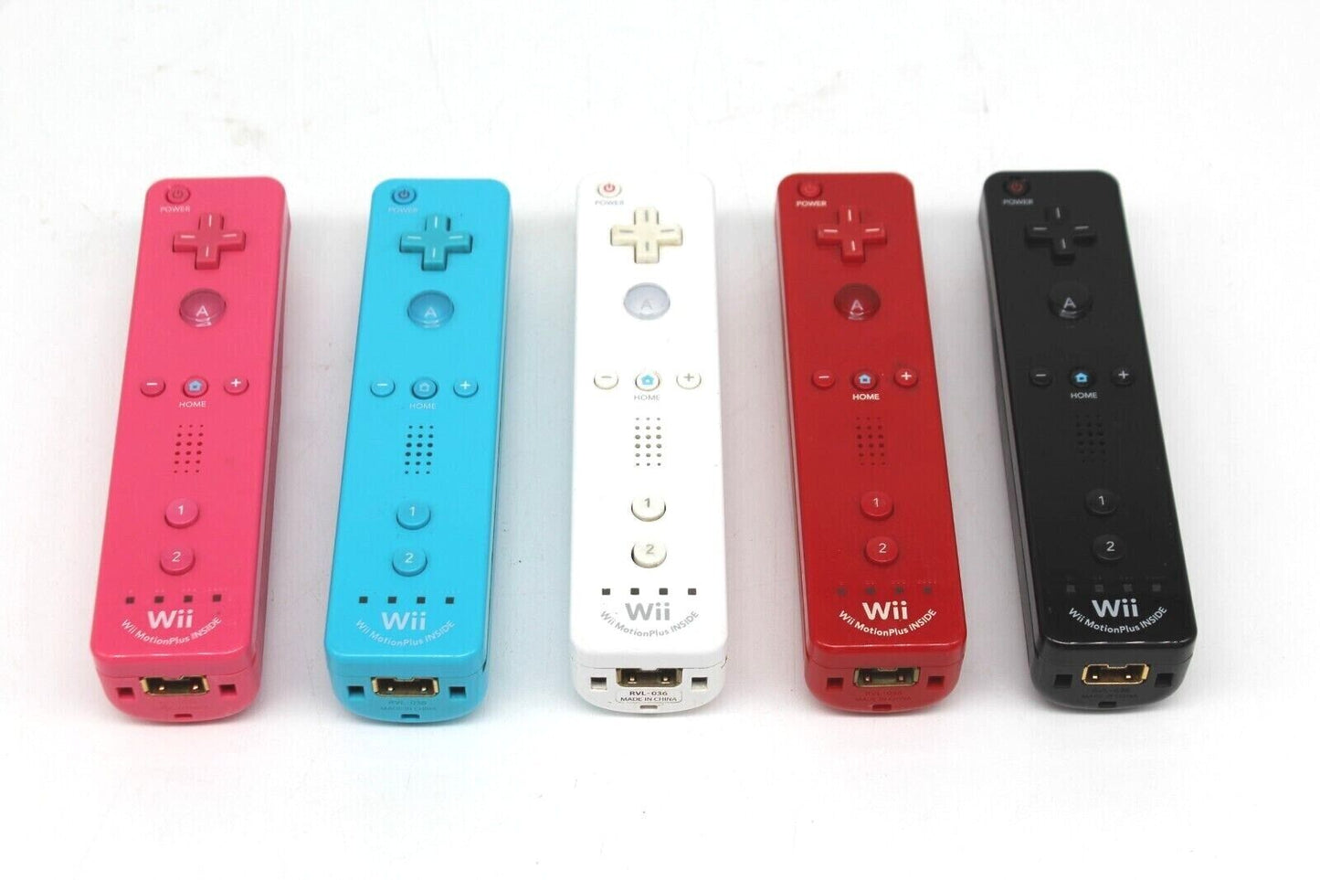 Nintendo Wii Controller RVL-036 OEM Wii Remote Motion Plus Pink Blue Red Black